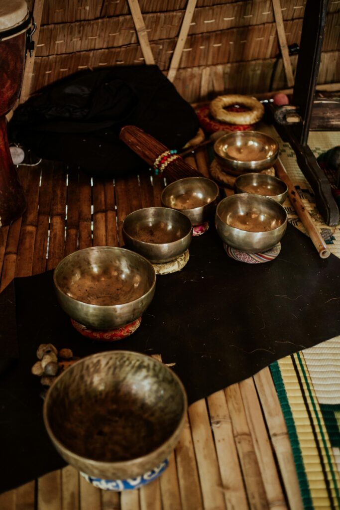 View of Tibetan Singing Bowls